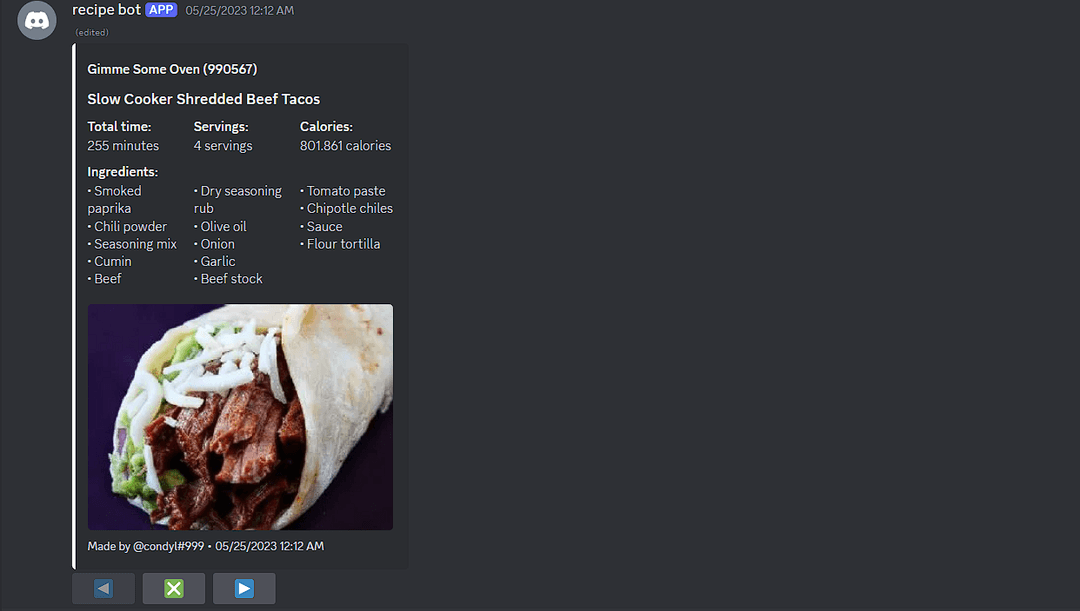 Recipe Discord Bot